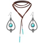 Colgante Vintage Suéter de Piedra Natural Turquesa Bohemio, Modelo:, Necklace Ear Ring Set