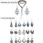 Colgante Vintage Suéter de Piedra Natural Turquesa Bohemio, Modelo:, Necklace Ear Ring Set - Imagen 2