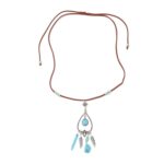 Colgante Vintage Suéter de Piedra Natural Turquesa Bohemio, Modelo:, N2111-11 Earrings Accessories
