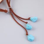 Colgante Vintage Suéter de Piedra Natural Turquesa Bohemio, Modelo:, N2111-13 Three Stones - Imagen 3