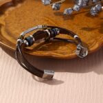 Colgante Vintage Suéter de Piedra Natural Turquesa Bohemio, Modelo:, Leather Bracelet - Imagen 4