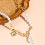 Collar de temperamento para mujer Cadena de clavícula, N2209-2 Light Drilling Love - Imagen 4