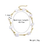 Collar de temperamento para mujer Cadena de clavícula, N2209-1 Twist Stick Square Pearl - Imagen 2