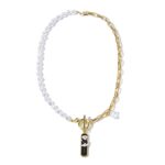 Collar de temperamento para mujer Cadena de clavícula, N2209-7 Long White Flower