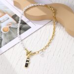 Collar de temperamento para mujer Cadena de clavícula, N2209-7 Long White Flower - Imagen 3