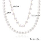 Collar de temperamento para mujer Cadena de clavícula, N2209-12 Double-layer Pearl Chain - Imagen 2