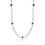 Collar de temperamento para mujer Cadena de clavícula, N2210-1 Triangular Pearl Eyes
