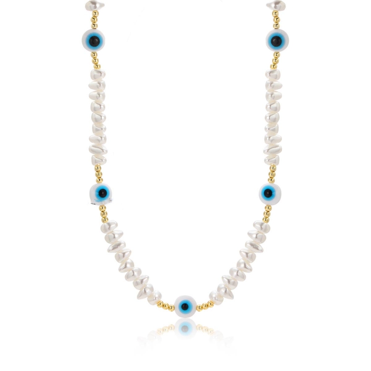 TBD0603373811.jpg Collar de temperamento para mujer Cadena de clavícula, N2210-1 Triangular Pearl Eyes - Imagen 1