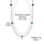 Collar de temperamento para mujer Cadena de clavícula, N2210-1 Triangular Pearl Eyes - Imagen 2