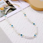 Collar de temperamento para mujer Cadena de clavícula, N2210-1 Triangular Pearl Eyes - Imagen 4