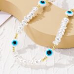 Collar de temperamento para mujer Cadena de clavícula, N2210-1 Triangular Pearl Eyes - Imagen 5