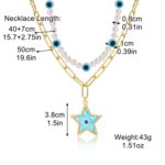 Collar de temperamento para mujer Cadena de clavícula, N2210-2 Double-layer Five-star Eyes - Imagen 2