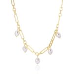 Collar de temperamento para mujer Cadena de clavícula, N2211-13 5 Pearls