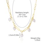 Collar de temperamento para mujer Cadena de clavícula, N2211-13 5 Pearls - Imagen 2