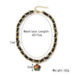 Cadena de clavícula de collar de temperamento de metal para mujer, N2209-8 Black Flower Cloth - Imagen 4