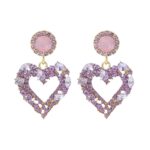 Aretes de Aguja de Plata Love Aretes Simples, E2109-12 Purple Diamond