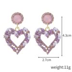 Aretes de Aguja de Plata Love Aretes Simples, E2109-12 Purple Diamond - Imagen 2
