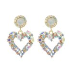 Aretes de Aguja de Plata Love Aretes Simples, E2109-13 White Diamond