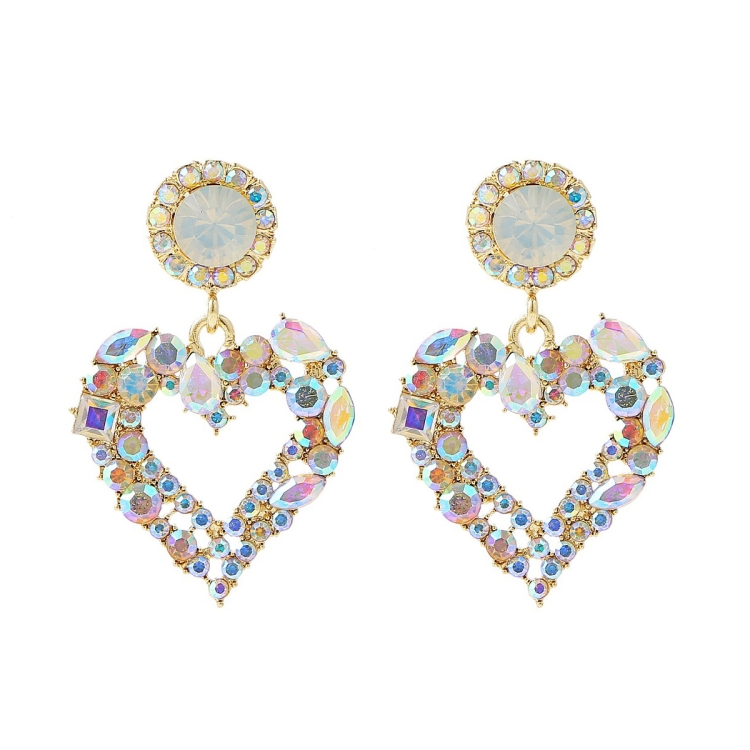 TBD0603374102.jpg Aretes de Aguja de Plata Love Aretes Simples, E2109-13 White Diamond - Imagen 1