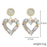 Aretes de Aguja de Plata Love Aretes Simples, E2109-13 White Diamond - Imagen 2