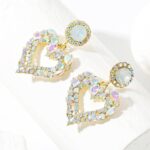 Aretes de Aguja de Plata Love Aretes Simples, E2109-13 White Diamond - Imagen 4