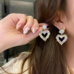 Aretes de Aguja de Plata Love Aretes Simples, E2109-13 White Diamond - Imagen 5