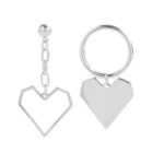 Aretes de Aguja de Plata Love Aretes Simples, E2112-10 White K Asymmetric Love