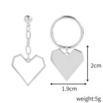 Aretes de Aguja de Plata Love Aretes Simples, E2112-10 White K Asymmetric Love - Imagen 2