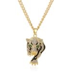Cadenas de clavícula de collar de estilo hip hop exagerado, N2106-17 Leopard