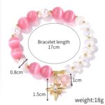 Pulsera de cuentas de cristal Pulsera de cristal natural para mujer, S2204-3 Pink Opal - Imagen 2