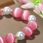 Pulsera de cuentas de cristal Pulsera de cristal natural para mujer, S2204-3 Pink Opal - Imagen 3