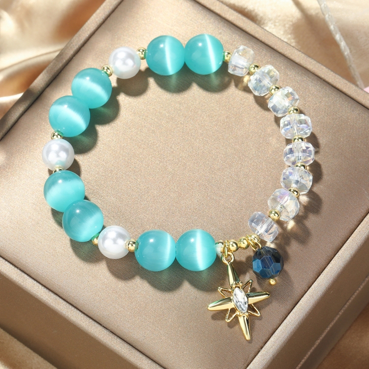 TBD0603374805.jpg Pulsera de cuentas de cristal Pulsera de cristal natural para mujer, S2204-2 Blue Opal - Imagen 1