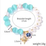 Pulsera de cuentas de cristal Pulsera de cristal natural para mujer, S2204-2 Blue Opal - Imagen 2
