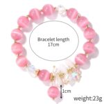 Pulsera de cuentas de cristal Pulsera de cristal natural para mujer, S2204-5 Pink Opal - Imagen 2