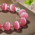 Pulsera de cuentas de cristal Pulsera de cristal natural para mujer, S2204-5 Pink Opal - Imagen 3