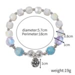 Pulsera de cuentas de cristal Pulsera de cristal natural para mujer, S2203-2 Blue+Rose - Imagen 2