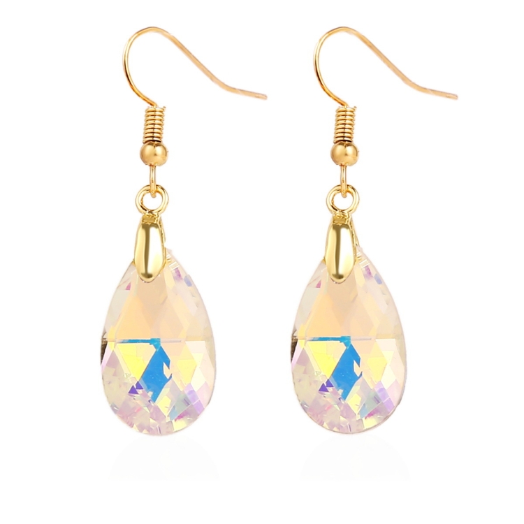 TBD0603375101.jpg Pendientes hechos a mano de cristal natural Pendientes largos de circón, E2108-2 White AB Color - Imagen 1