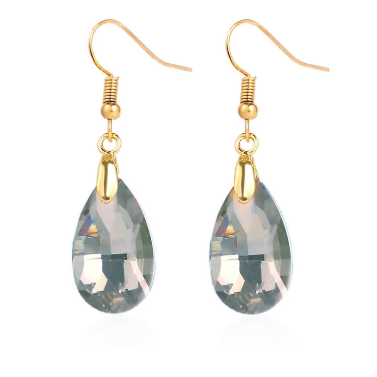 TBD0603375106.jpg Pendientes hechos a mano de cristal natural Pendientes largos de circón, E2108-2 Gray - Imagen 1