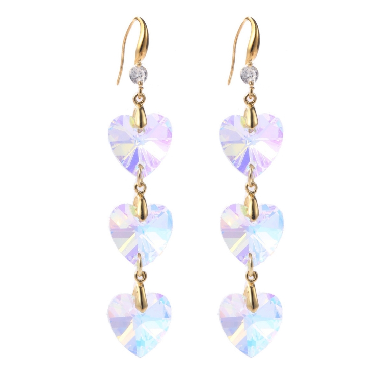 TBD0603375107.jpg Pendientes hechos a mano de cristal natural Pendientes largos de circón, E2204-1 Love Crystal Crystal - Imagen 1