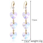 Pendientes hechos a mano de cristal natural Pendientes largos de circón, E2204-1 Love Crystal Crystal - Imagen 2