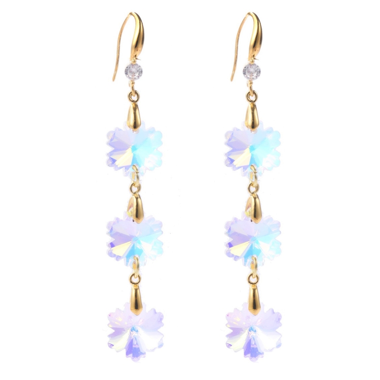 TBD0603375109.jpg Pendientes hechos a mano de cristal natural Pendientes largos de circón, E2204-3 Flower Crystal - Imagen 1