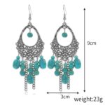 Accesorios de turquesa natural Joyas para damas, 2pcs/set Necklace + Earrings - Imagen 3