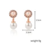 Pendientes Barrocos Perla Clip De Oreja Mujer Sin Piercing De Oreja, 1202 Long Gold - Imagen 2