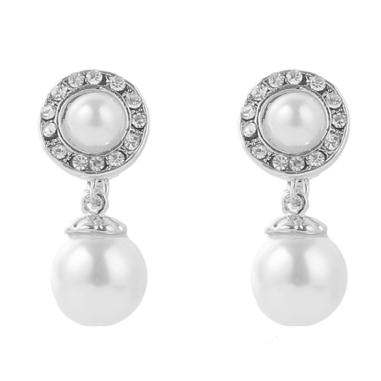 TBD0603375302.jpg Pendientes Barrocos Perla Clip De Oreja Mujer Sin Piercing De Oreja, 1201 Long Silver - Imagen 1