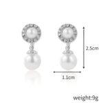 Pendientes Barrocos Perla Clip De Oreja Mujer Sin Piercing De Oreja, 1201 Long Silver - Imagen 2