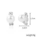 Pendientes Barrocos Perla Clip De Oreja Mujer Sin Piercing De Oreja, 0401 Short Silver - Imagen 2