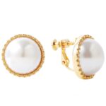 Pendientes Barrocos Perla Clip De Oreja Mujer Sin Piercing De Oreja, E2109-7 Half Round
