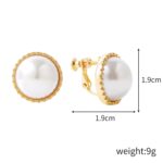 Pendientes Barrocos Perla Clip De Oreja Mujer Sin Piercing De Oreja, E2109-7 Half Round - Imagen 2