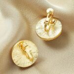 Pendientes Barrocos Perla Clip De Oreja Mujer Sin Piercing De Oreja, E2109-7 Half Round - Imagen 3