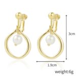 Pendientes Barrocos Perla Clip De Oreja Mujer Sin Piercing De Oreja, E2109-14 Small Pearl - Imagen 2